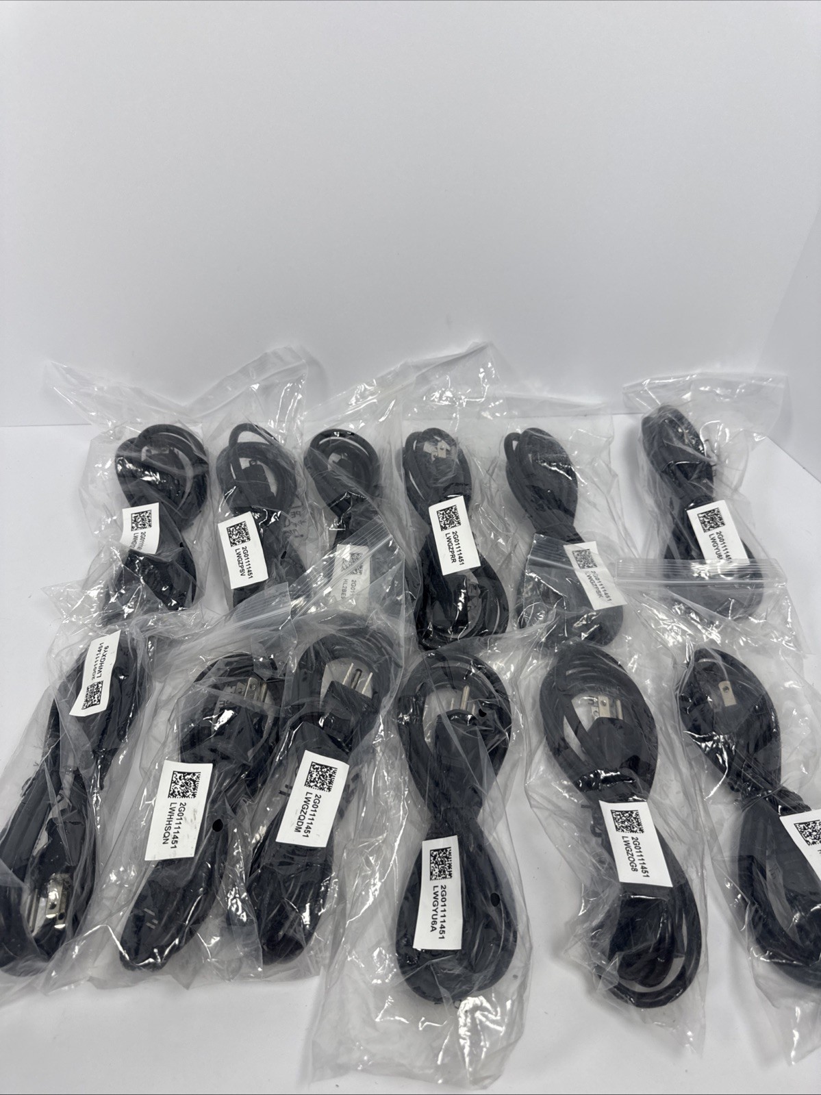 Qty 12 OEM Genuine Dell DP/N 05120P 3-Prong AC Power Cord Adapter Cable Black