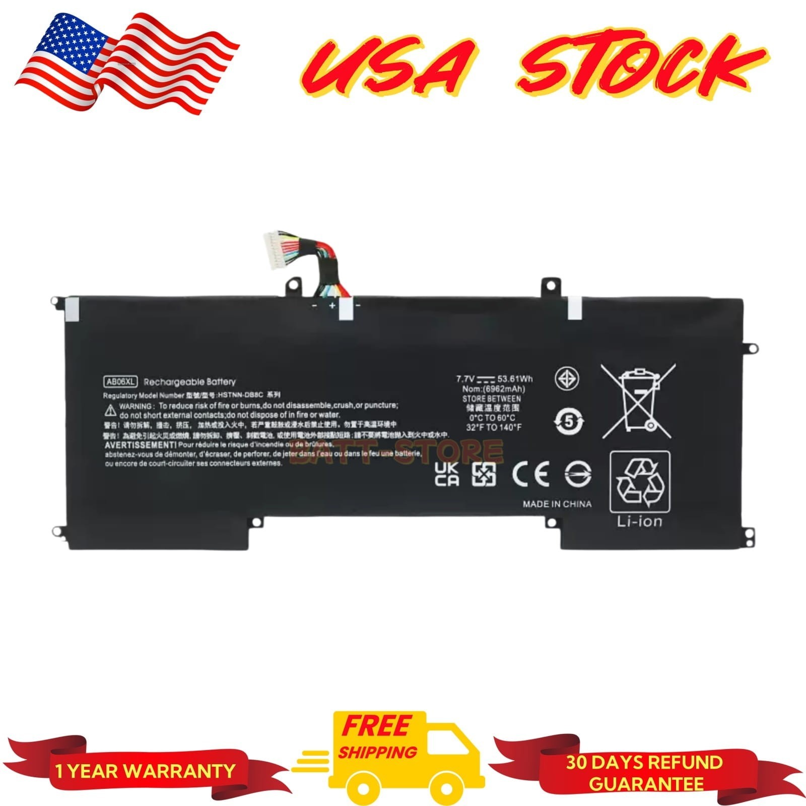 New AB06XL HSTNN-DB8C 921438-855 Replacement Battery for HP Envy 13-AD Series
