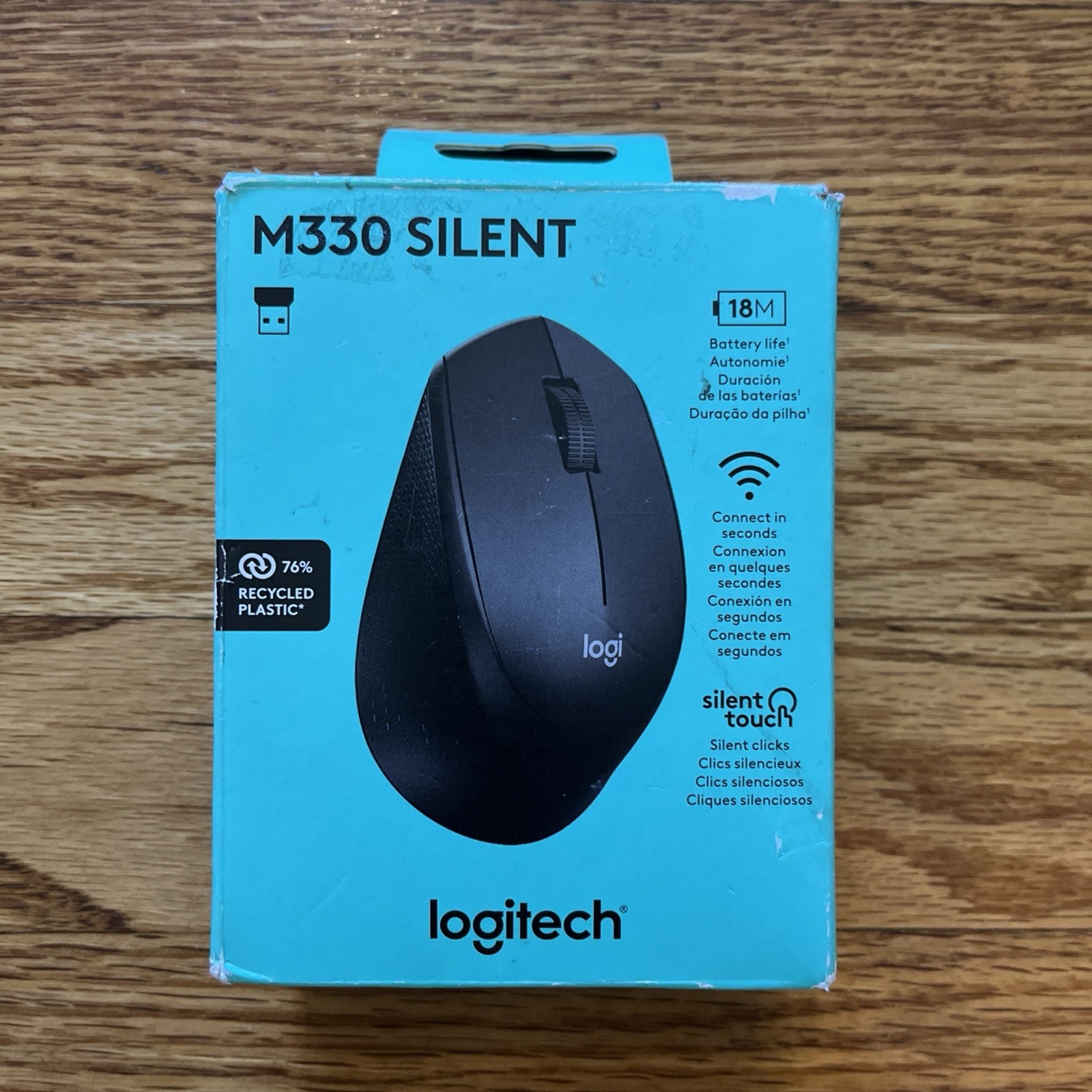 New Logitech M330 Silent Wireless Mouse Black 910-004905 No USB Receiver Dongle