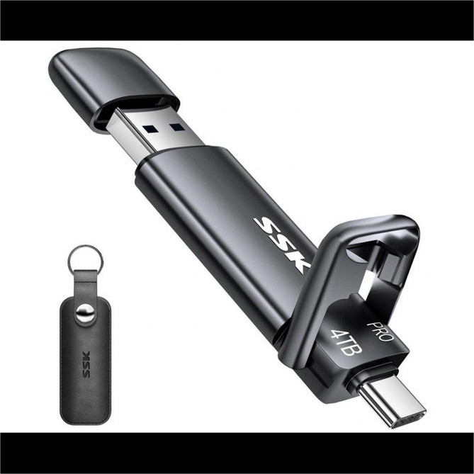 SSK SD301 Pro 4TB USB 3.2 Gen 2 USB-A/USB-C SSD Flash Drive Gray