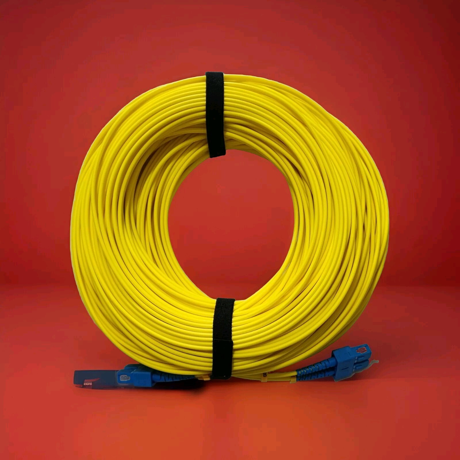 SC/UPC to SC/UPC Fiber Optic Patch Cable Yellow 60m (196ft) 