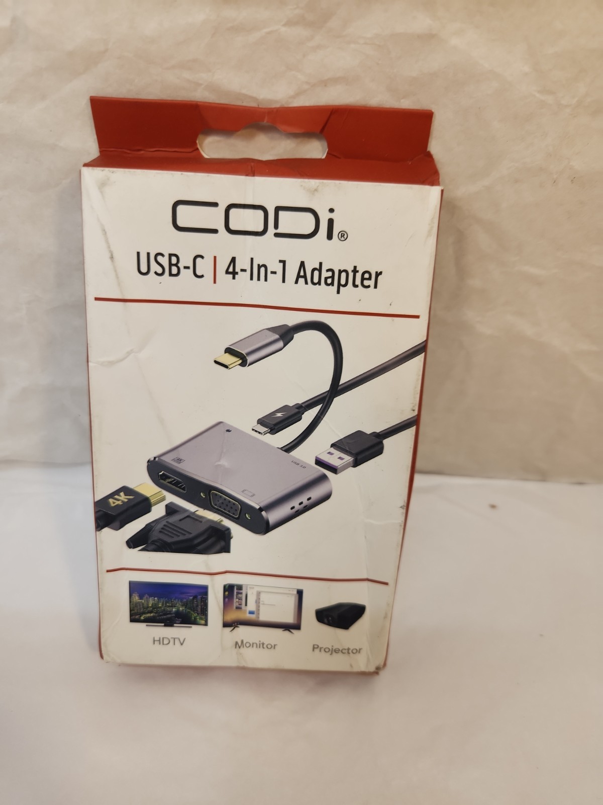 CODi 4-In-1 USB-C Display Adapter HDMI VGA, USB-C PD USB-A 3.0 A01063M Brand New