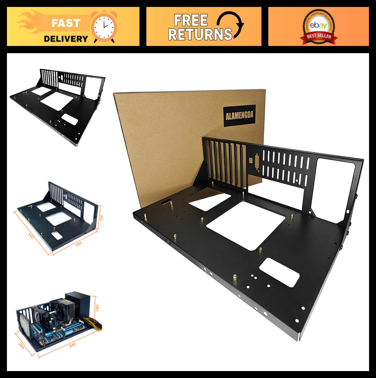 Open Frame Computer case DIY PC Test Bench for ATX M-Board, 1Pc
