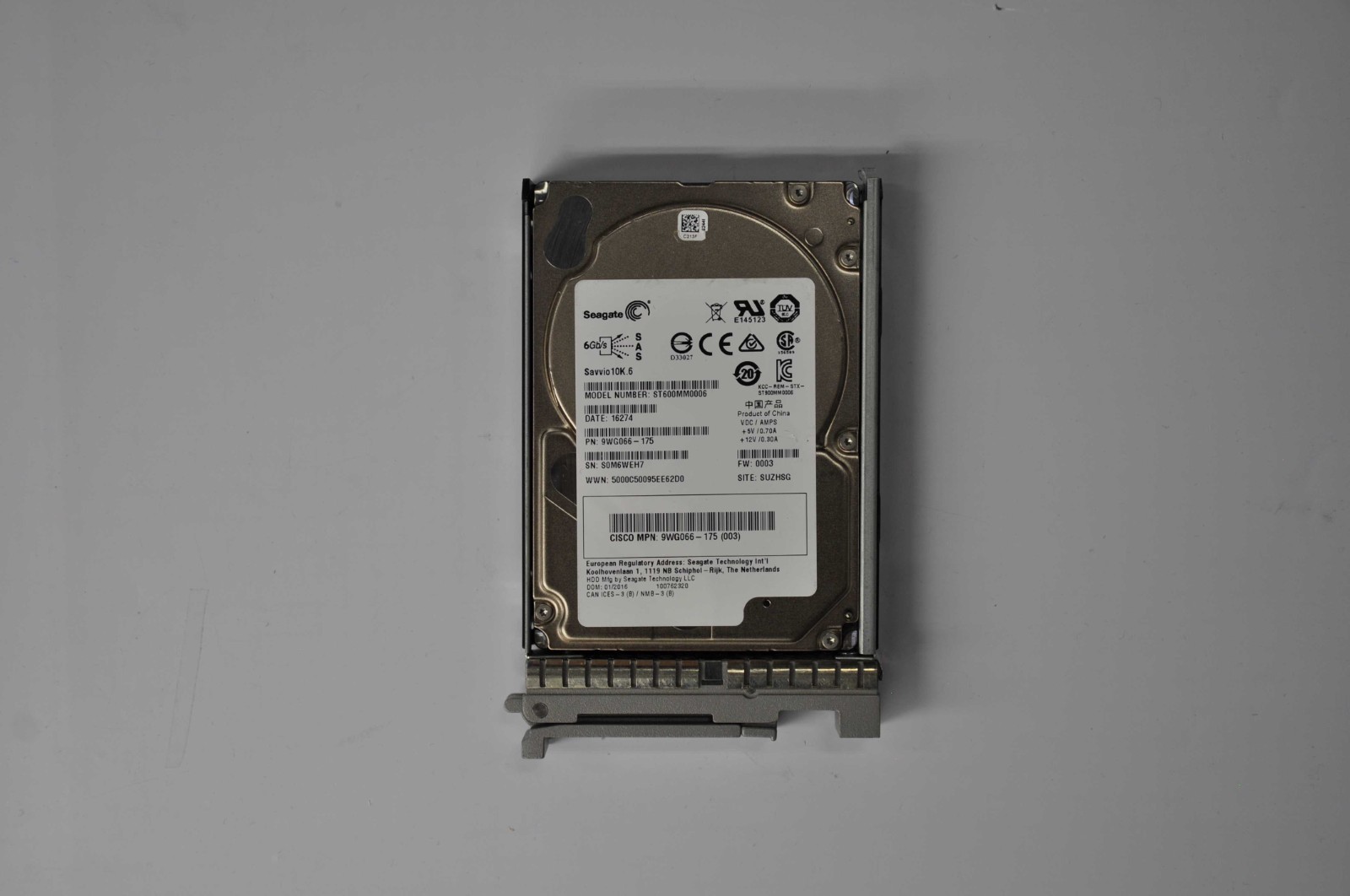 DELL 600GB 2.5" 6Gb/s 10K RM SAS Hard Drive without tray USED ST600MM0006