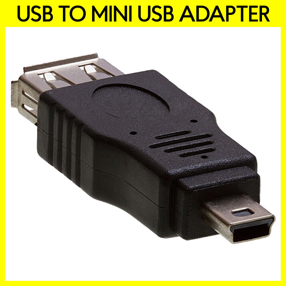 Mini USB to USB Adapter USB 2.0 Type-A to Type-B Connector Converter Phone OTG