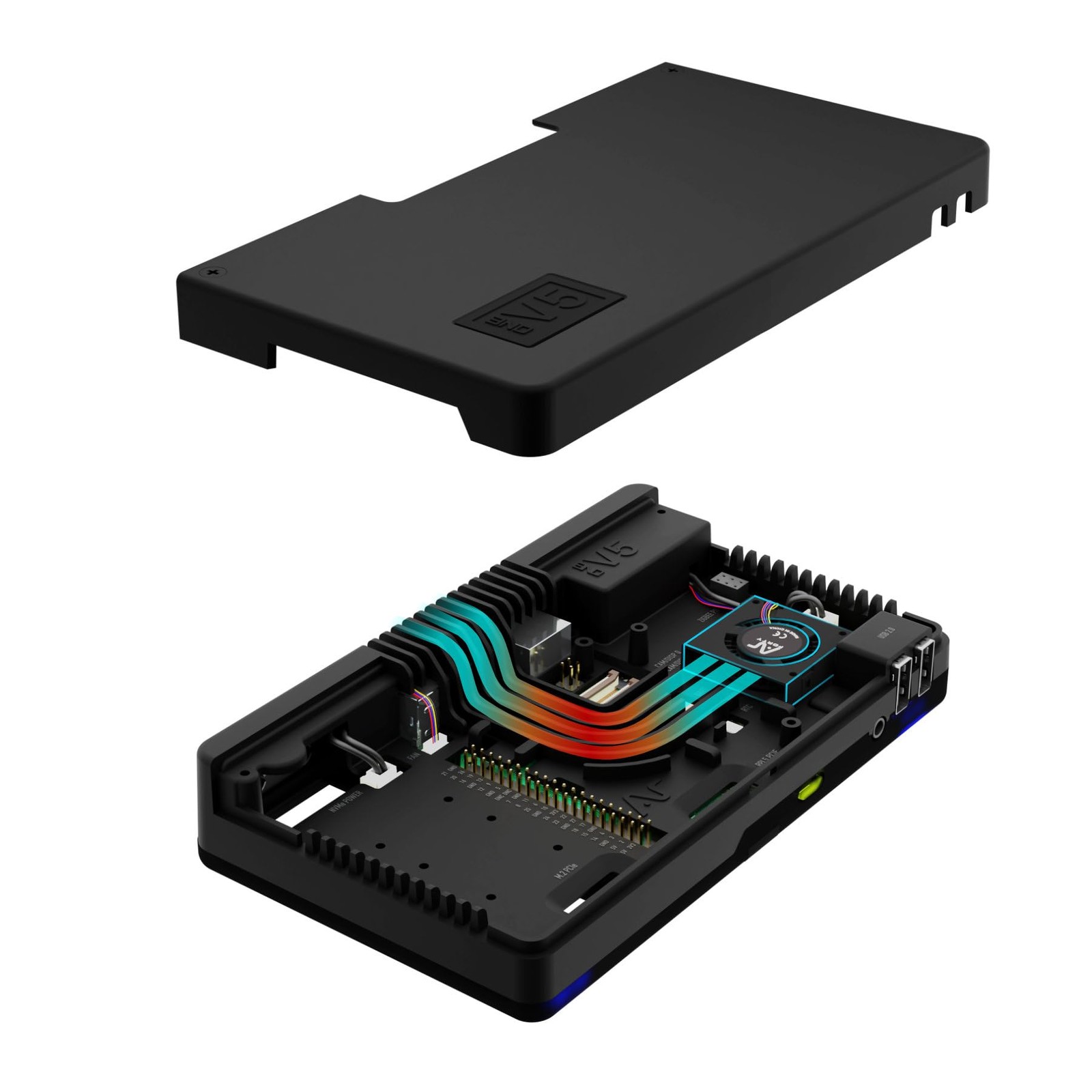 Argon ONE V5 Aluminum Case for Raspberry Pi 5 - Builtin DAC, Expandable Dual ...