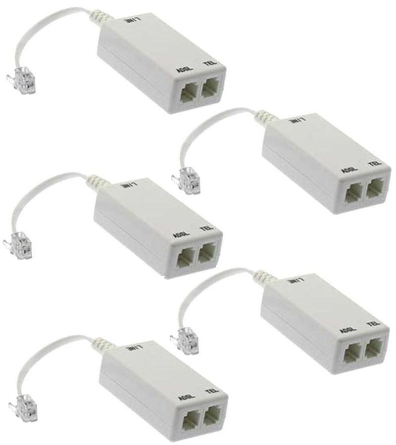 5x ADSL ADSL2+DSL Modem Splitter Telephone Phone Fax In Line Filter Network RJ11