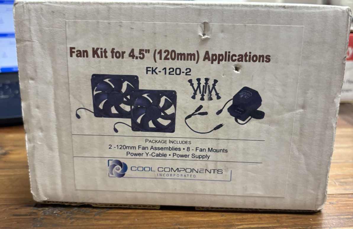 Cool Components 120mm (4.5") Fan Kit New in Box FK-120-2 New In Box