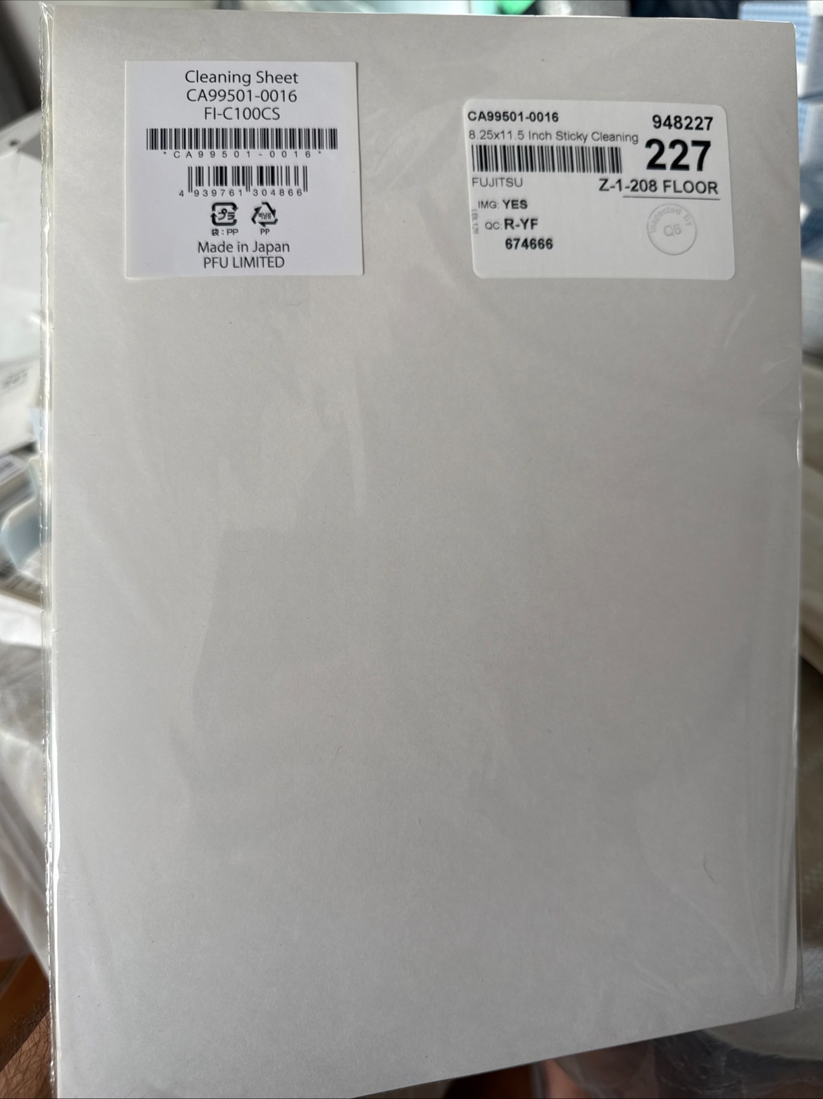 Fujitsu/Ricoh CA99501-0016 - 8.25x11.5 Inch Sticky Cleaning Sheets 20 Pack