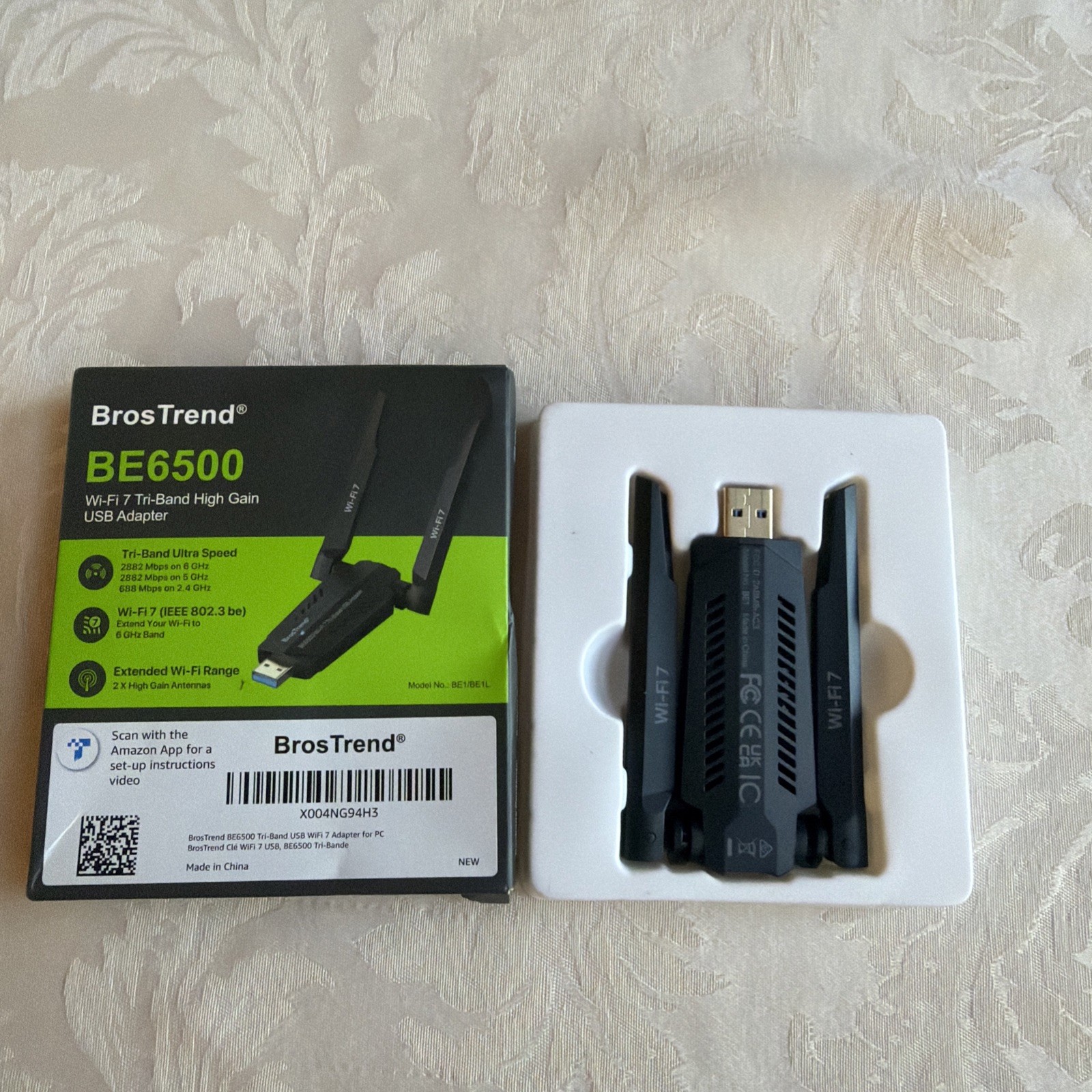 BE6500 USB WiFi 7 Adapter, Tri-Band Long Range USB WiFi Adapter for Desktop