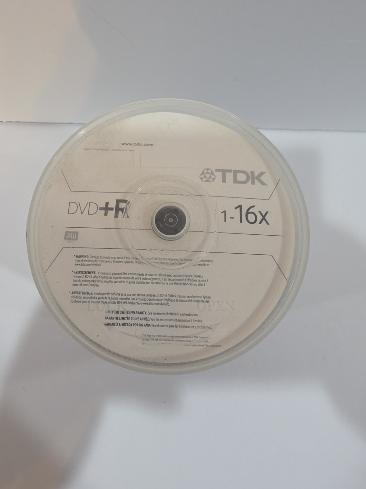 TDK DVD + R Recordable 1-16x 4.7GB 100 PACK Spindle - New Open Box