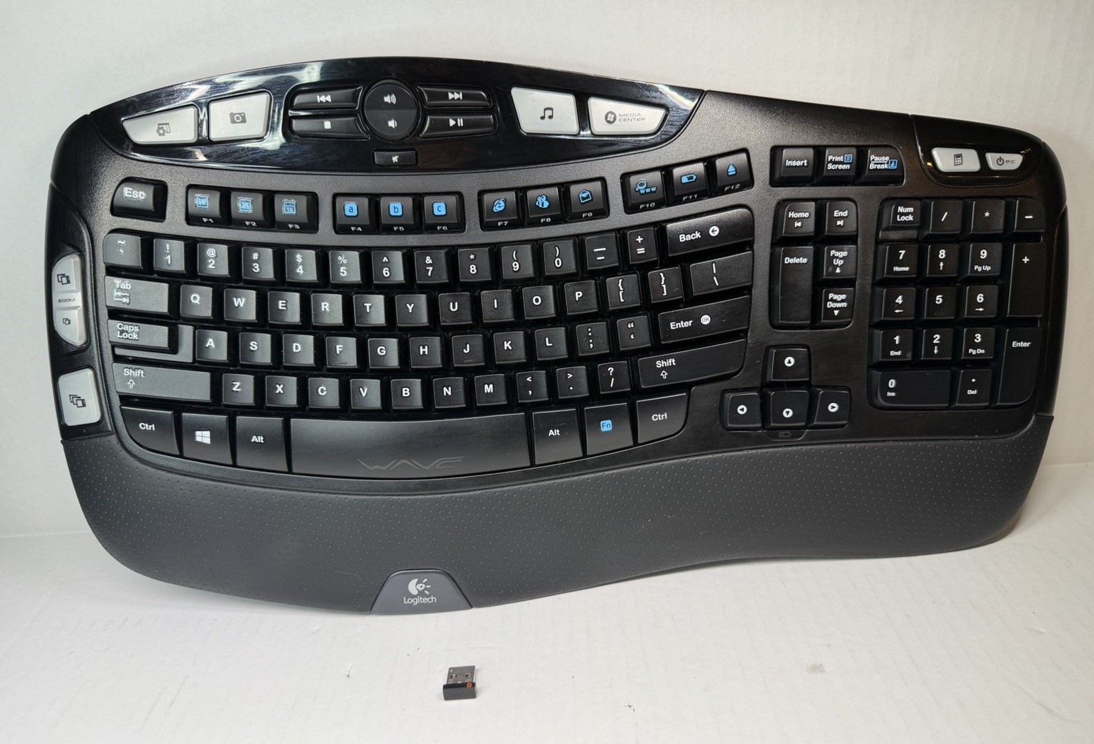 Used Logitech K350 Wireless Wave Keyboard USB Receiver -  - Unit #3