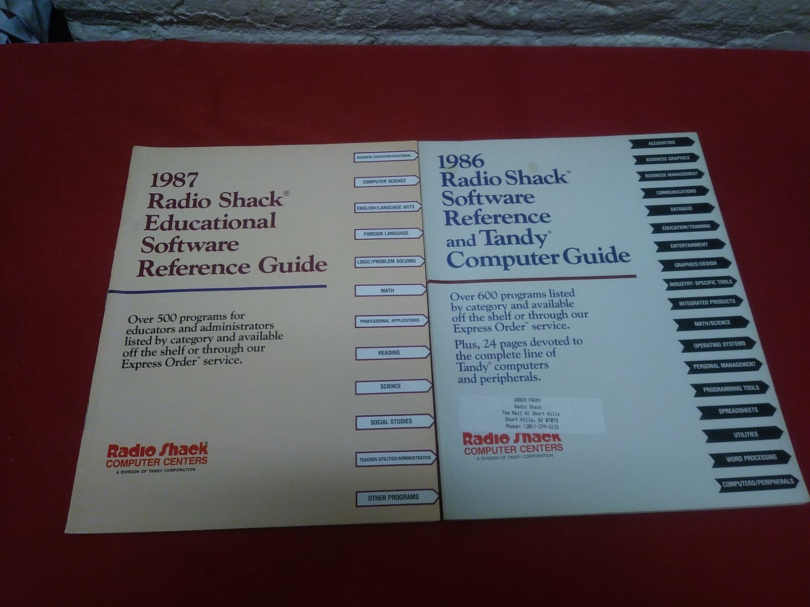 1987 & 1986 Radio Shack Software Reference & Computer Guides Catalogs Vintage