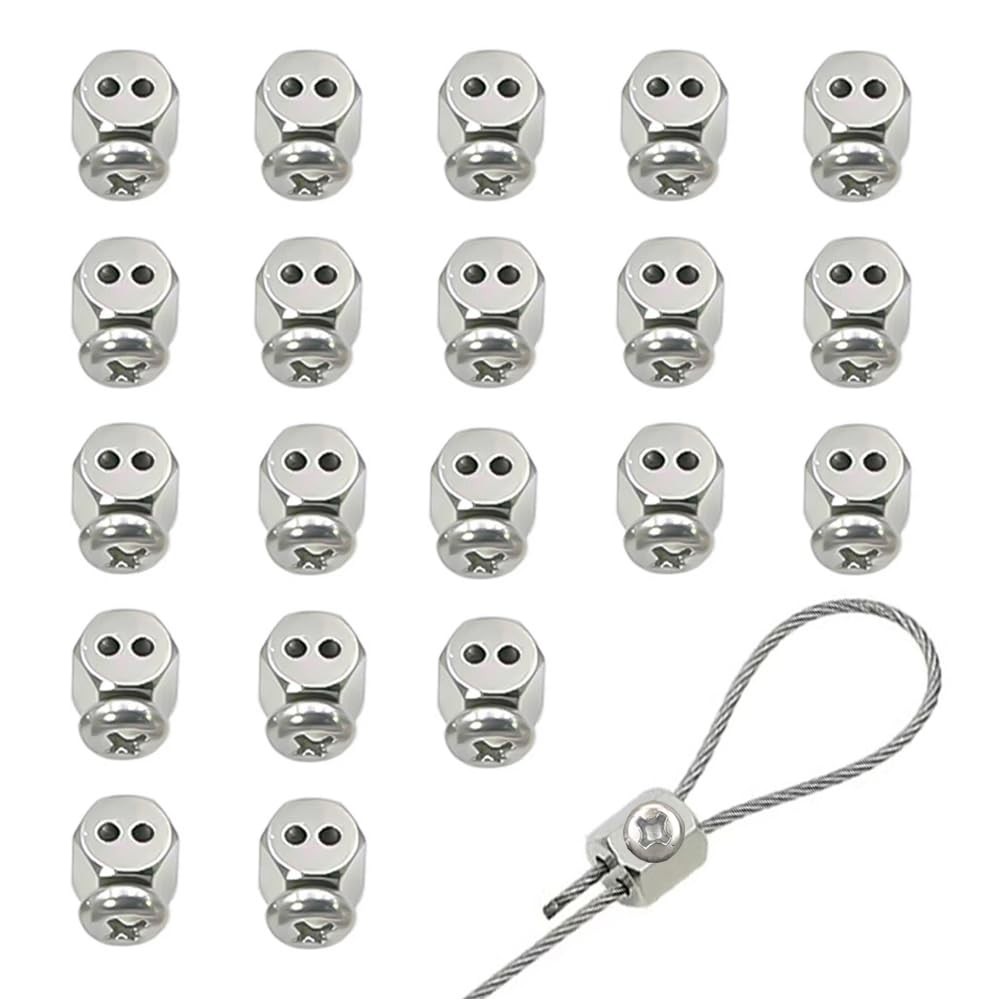 20 Pcs Upgraded Wire Rope Cable Clamp/Cable Clips for Christmas Light Clips, ...