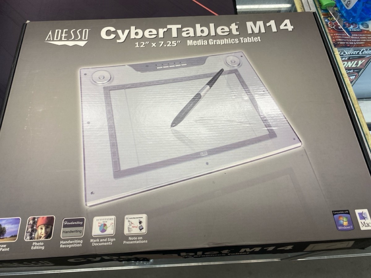 ADESSO CYBER TABLET M14 12" X 7.25" MEDIA GRAPHICS TABLET - NEW (WBP018356)