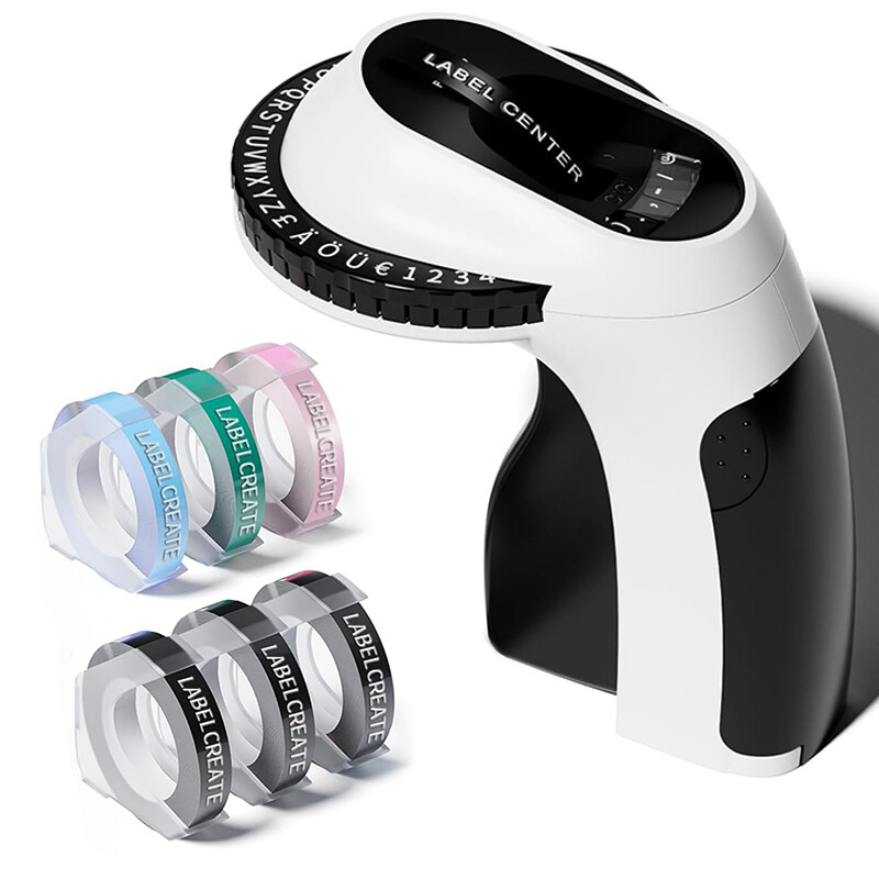 Phomemo Embossing Label Maker + 6PK Label Tape 9mm 3/8" E975 Junior Embossed