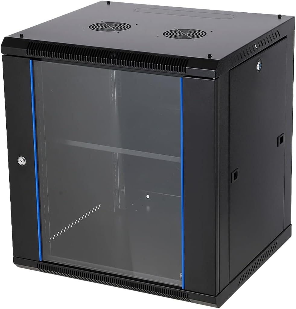 12U Network Server Rack Cabinet Enclosure 23.6'' Deep Wall Mounted Locking Door