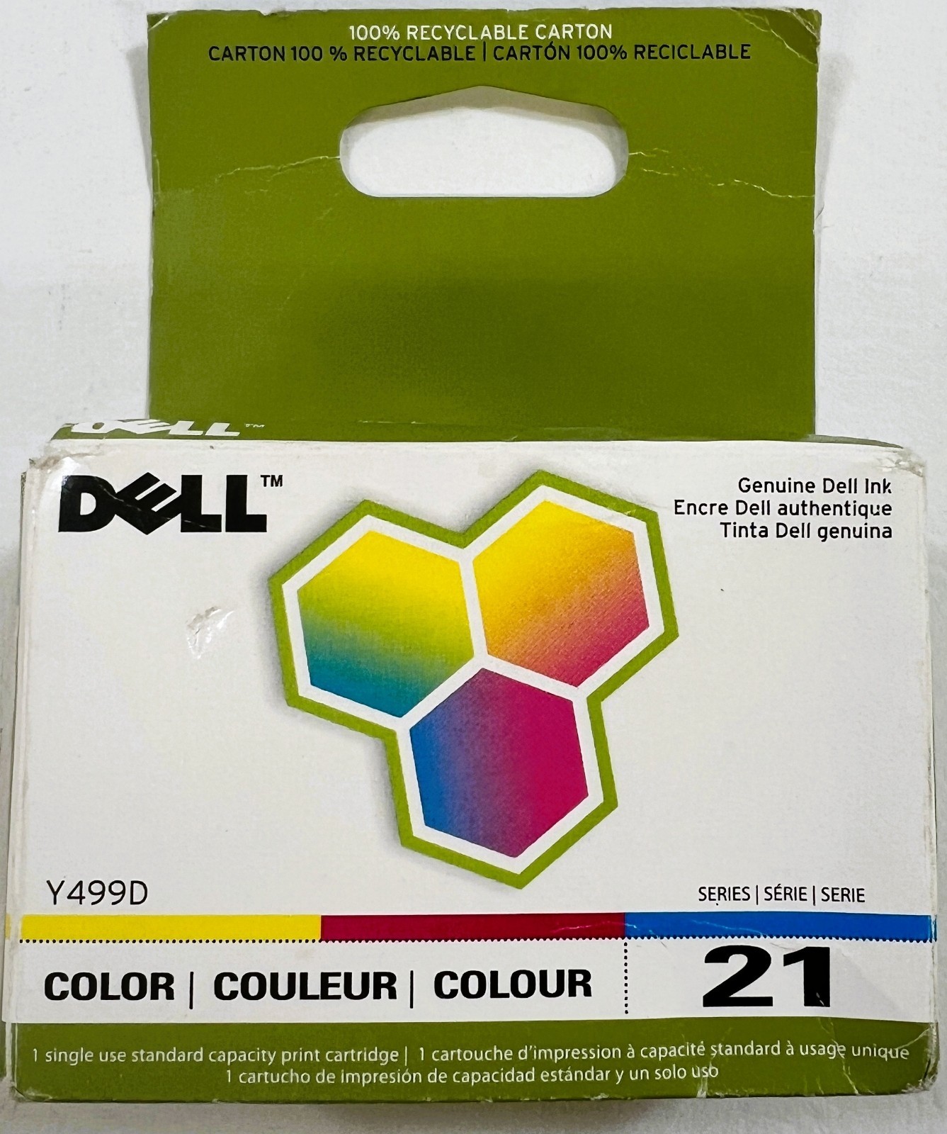 Genuine Dell Y499D Series 21 Color Ink - New Factory Sealed