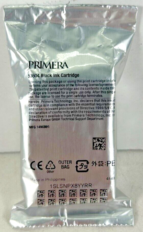 Genuine Primera 53604 Black Ink Cartridge for Bravo 4100 4101 4102 4501