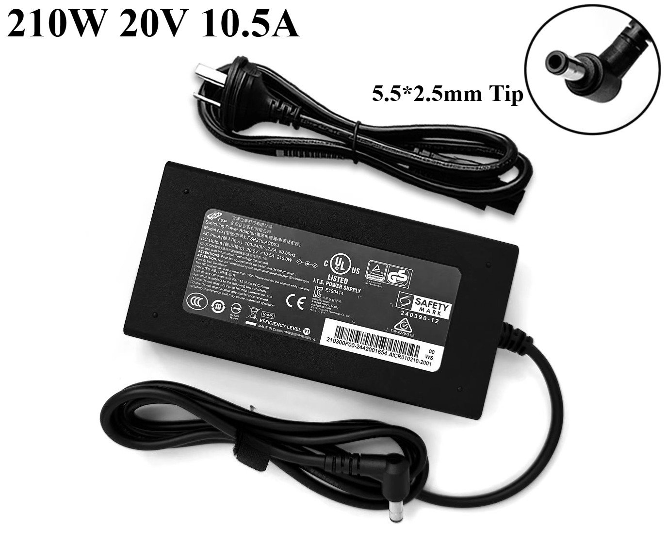 FSP 210W 20V 10.5A Charger for Mechrevo Laptop 5.5*2.5mm AC Adapter FSP210-ACBS3