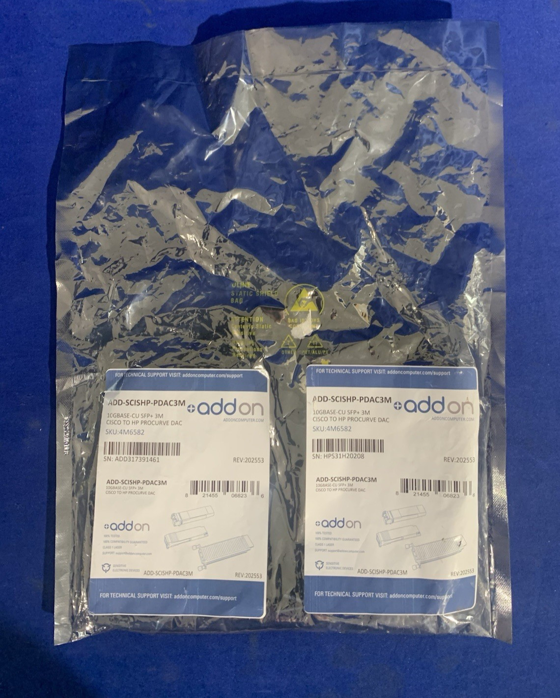 Addon ADD-SCISHP-PDAC3M 10GBASE-CU SFP+ 3M Cisco to HP Procurve DAC - New Sealed