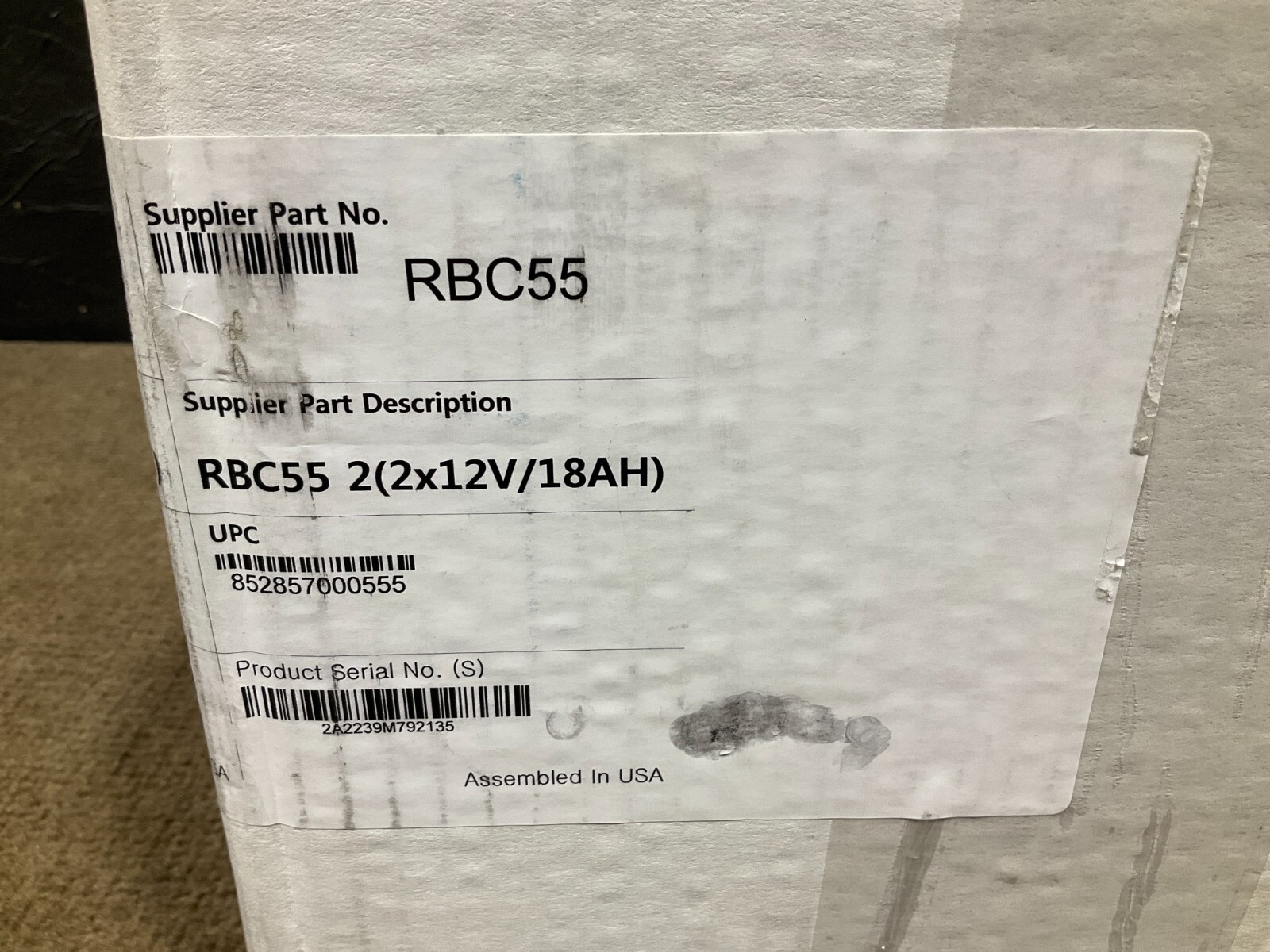 American Battery Company UPS Replacement Battery RBC55 ✅❤️️✅❤️️ NEW