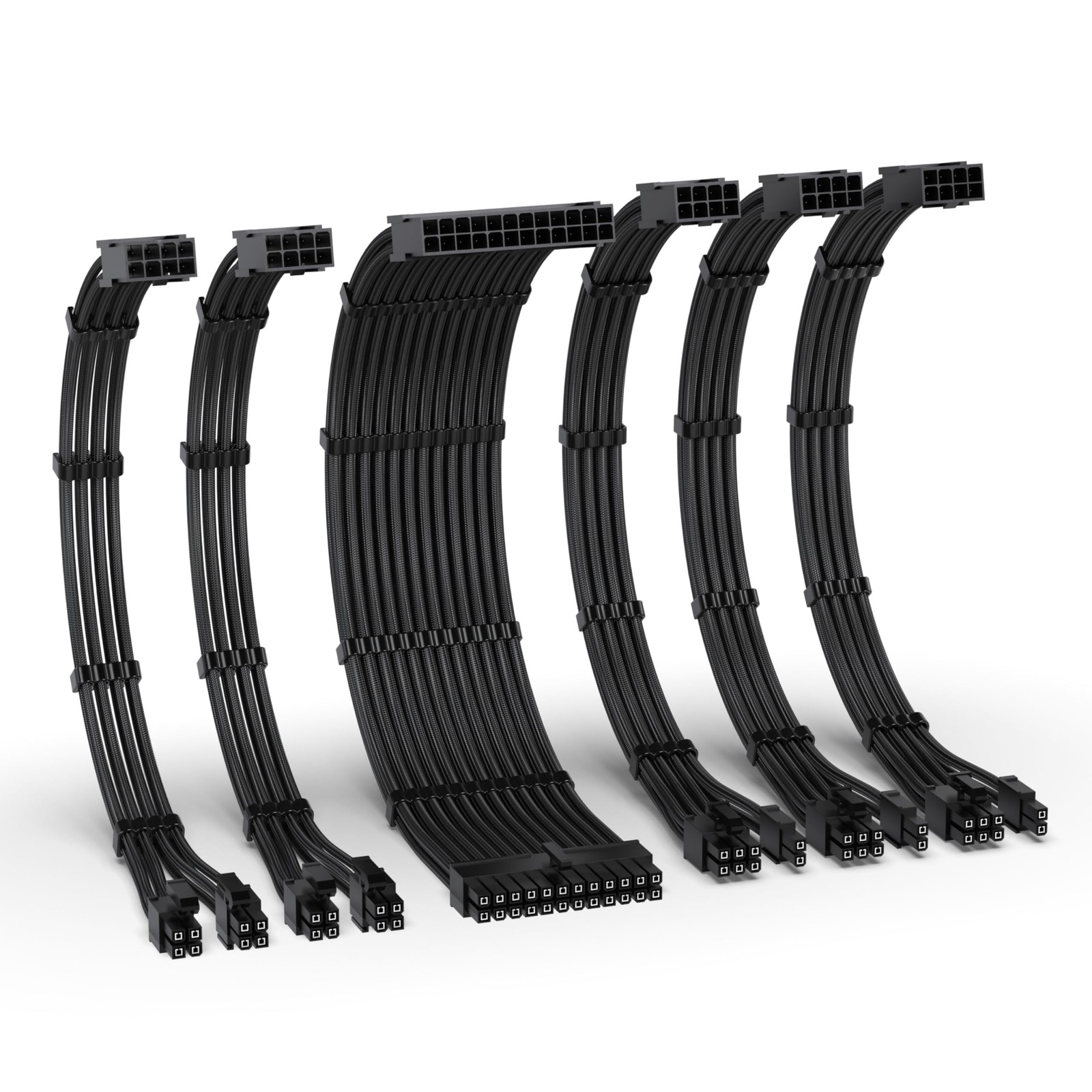 10 PCS 300MM Black 16AWG Custom PSU PC Power Supply Cable Extension Kit 1000W