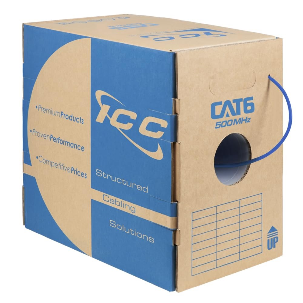 Cat6 CMR Riser 1000ft - UTP 23AWG, 100% Solid Pure Copper, Unshielded, Bulk E...