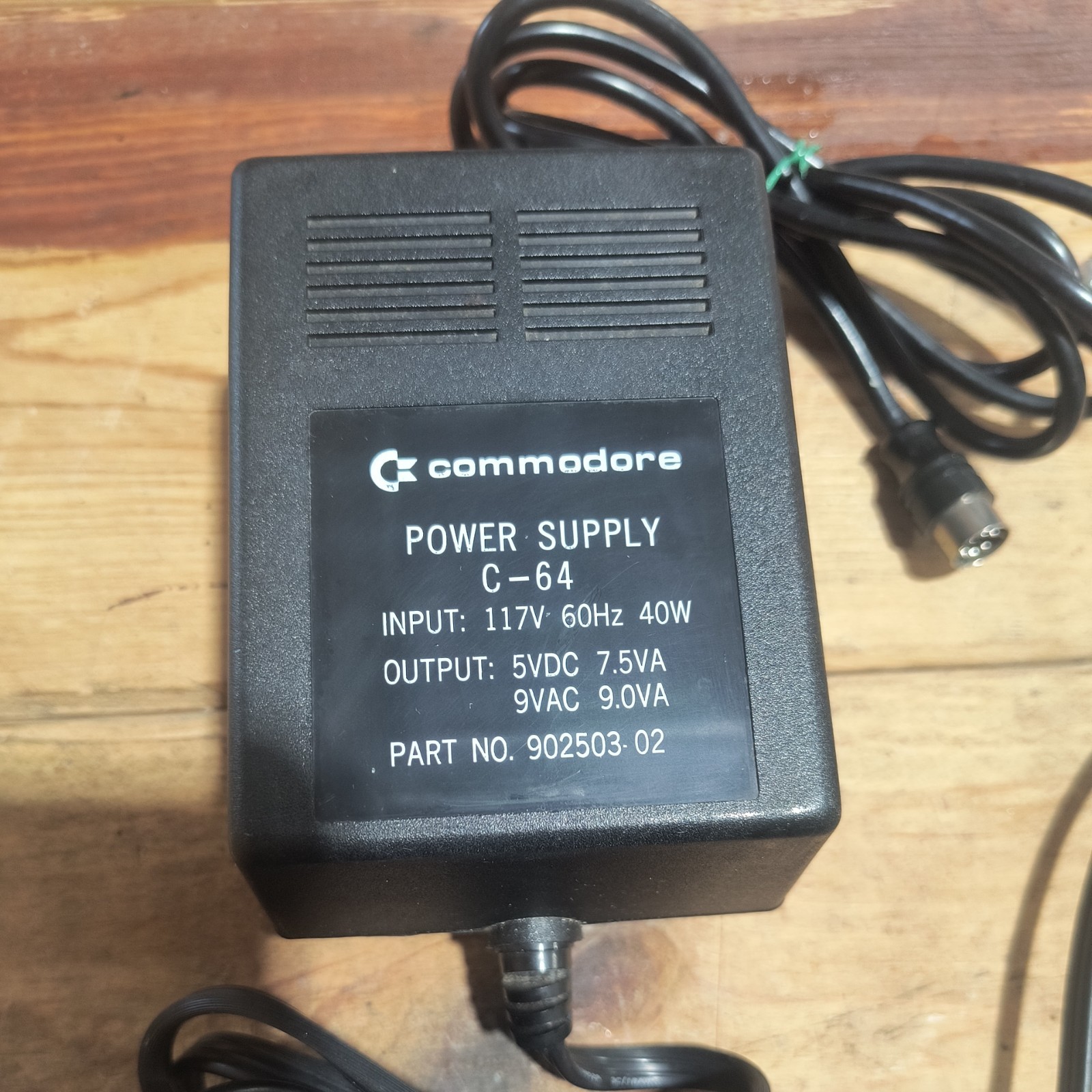 Original Commodore 64 PSU 902503-02 OEM 7-Pin Tested with Multimeter Power Cord