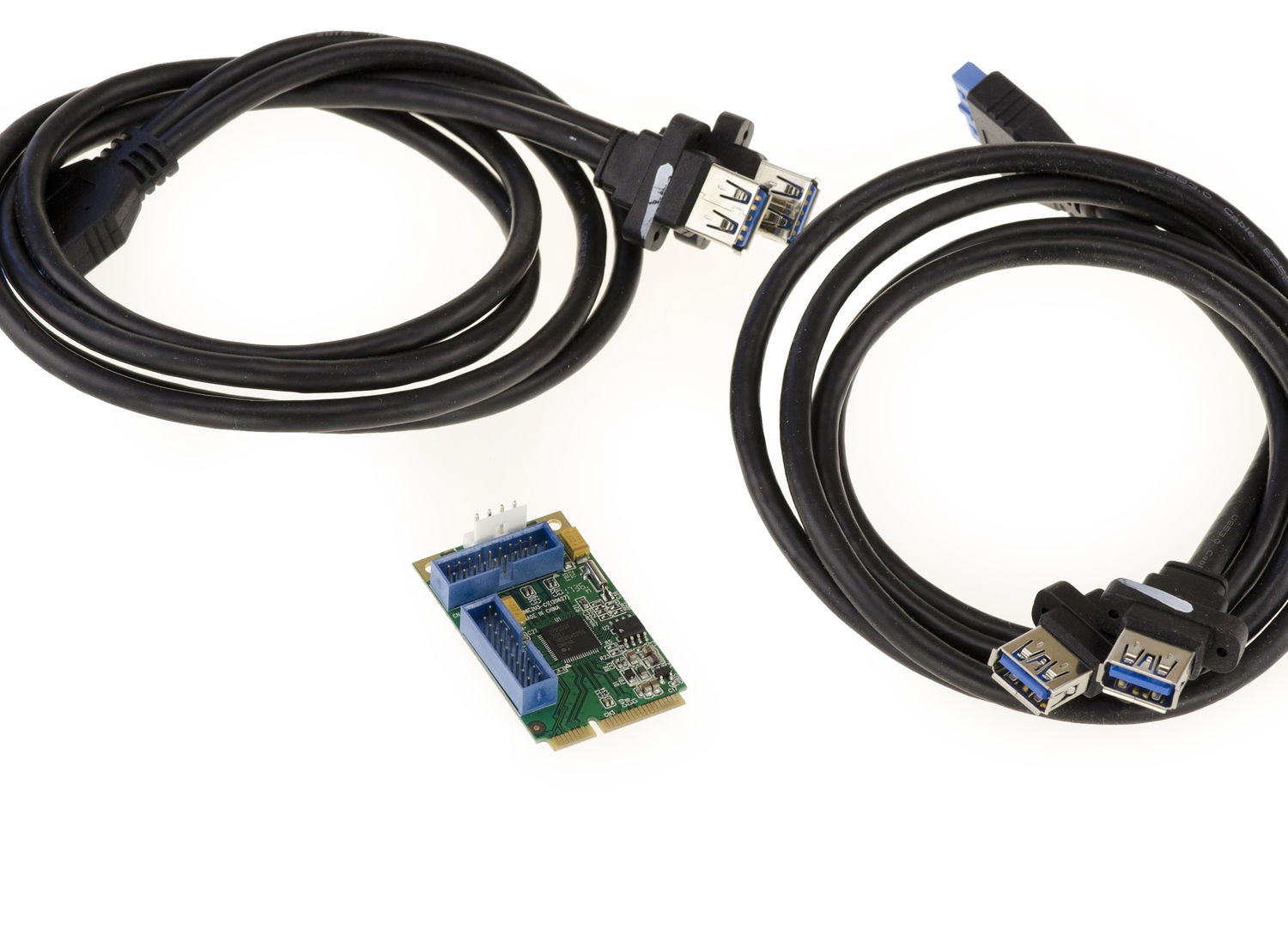 MiniPCIe Card - USB3 SUPERSPEED - 4 Ports - Mini PCI Express - With Cables