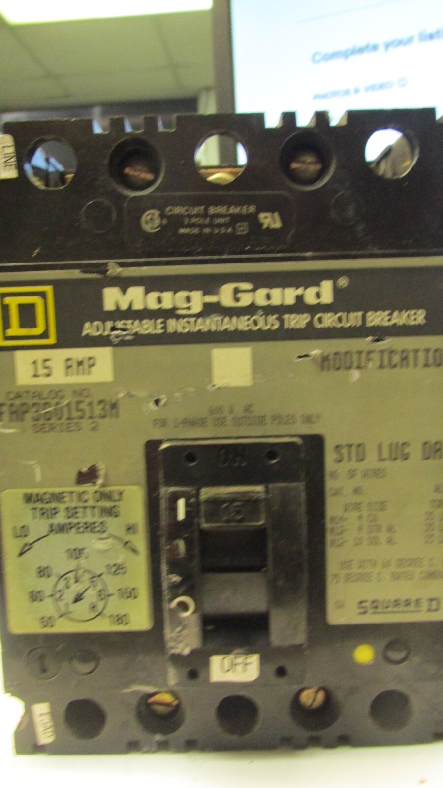 Square D FAP3601513M Series 2 15Amp Circuit Breaker,..C-101
