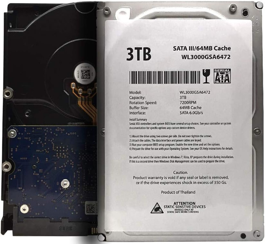 WL 3TB 7200RPM 64MB Cache SATA III 6.0Gb/S 3.5" Internal Desktop Hard Drive (For