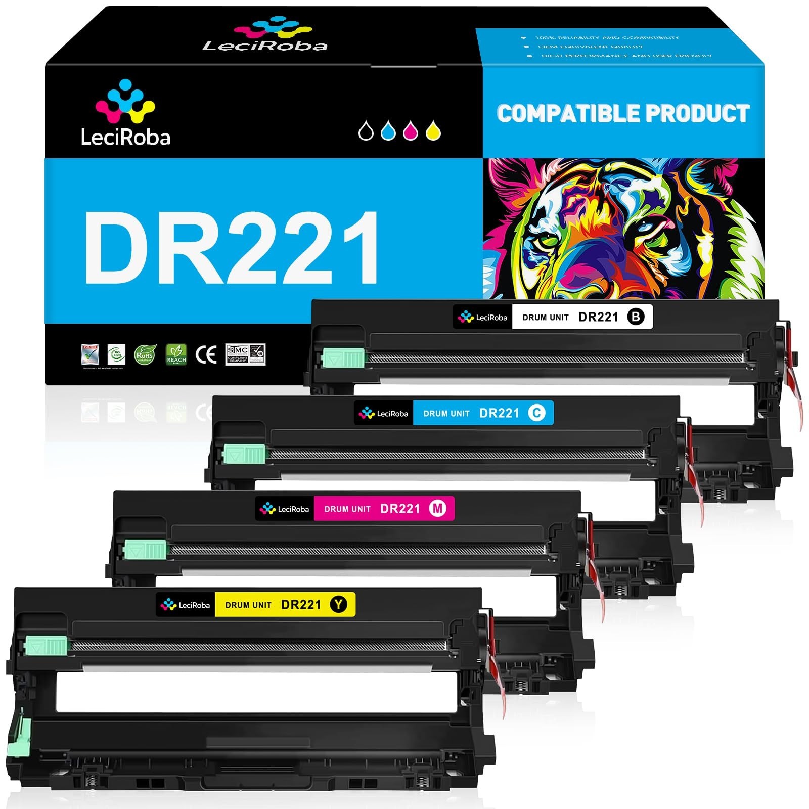 LeciRoba Drum Unit Replacement for Brother DR221CL DR-221CL for Brother MFC-9130