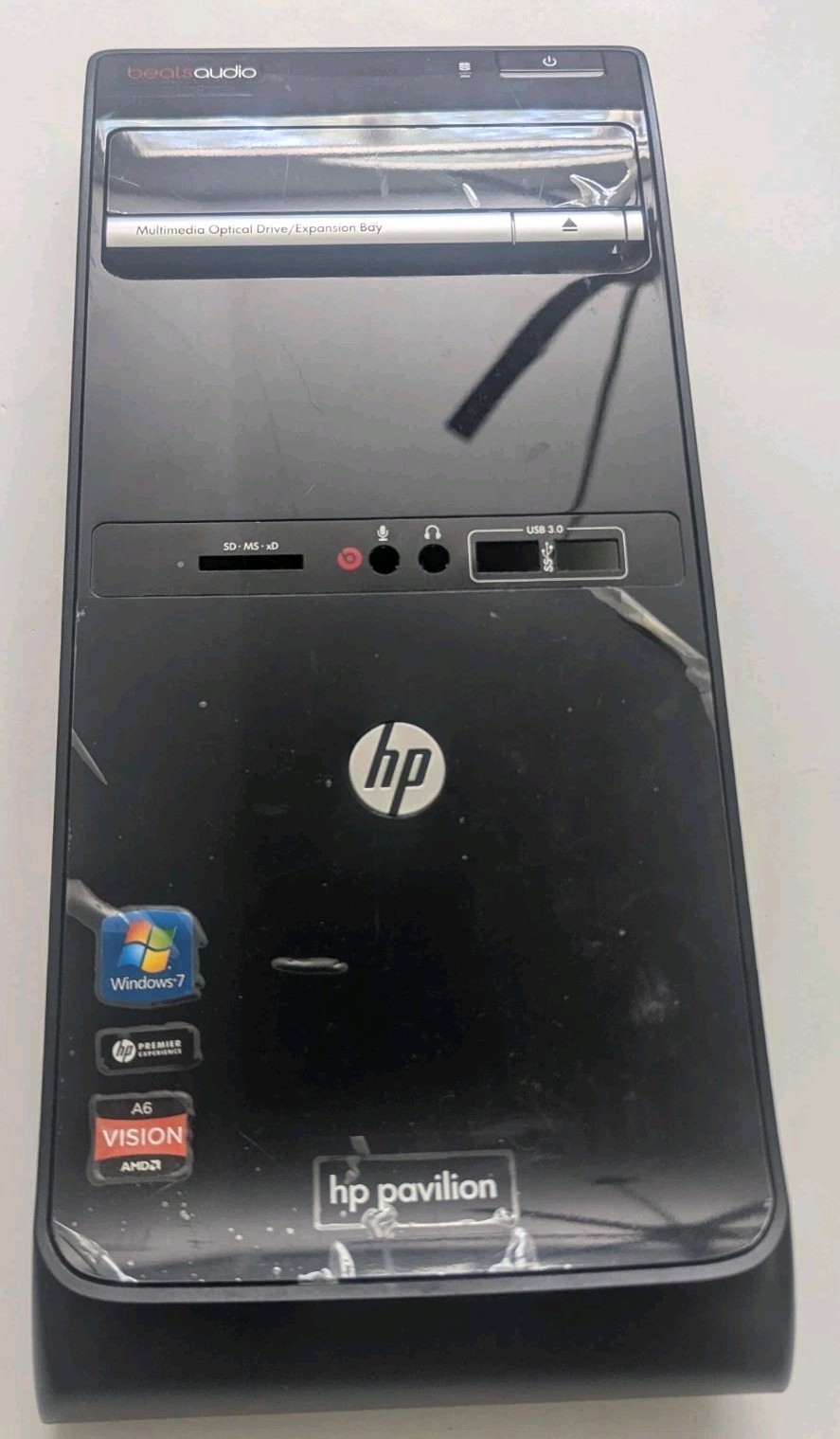 HP Pavilion p6-2133w Desktop Tower Front Panel Cover Case ONLY, Pre-Owned