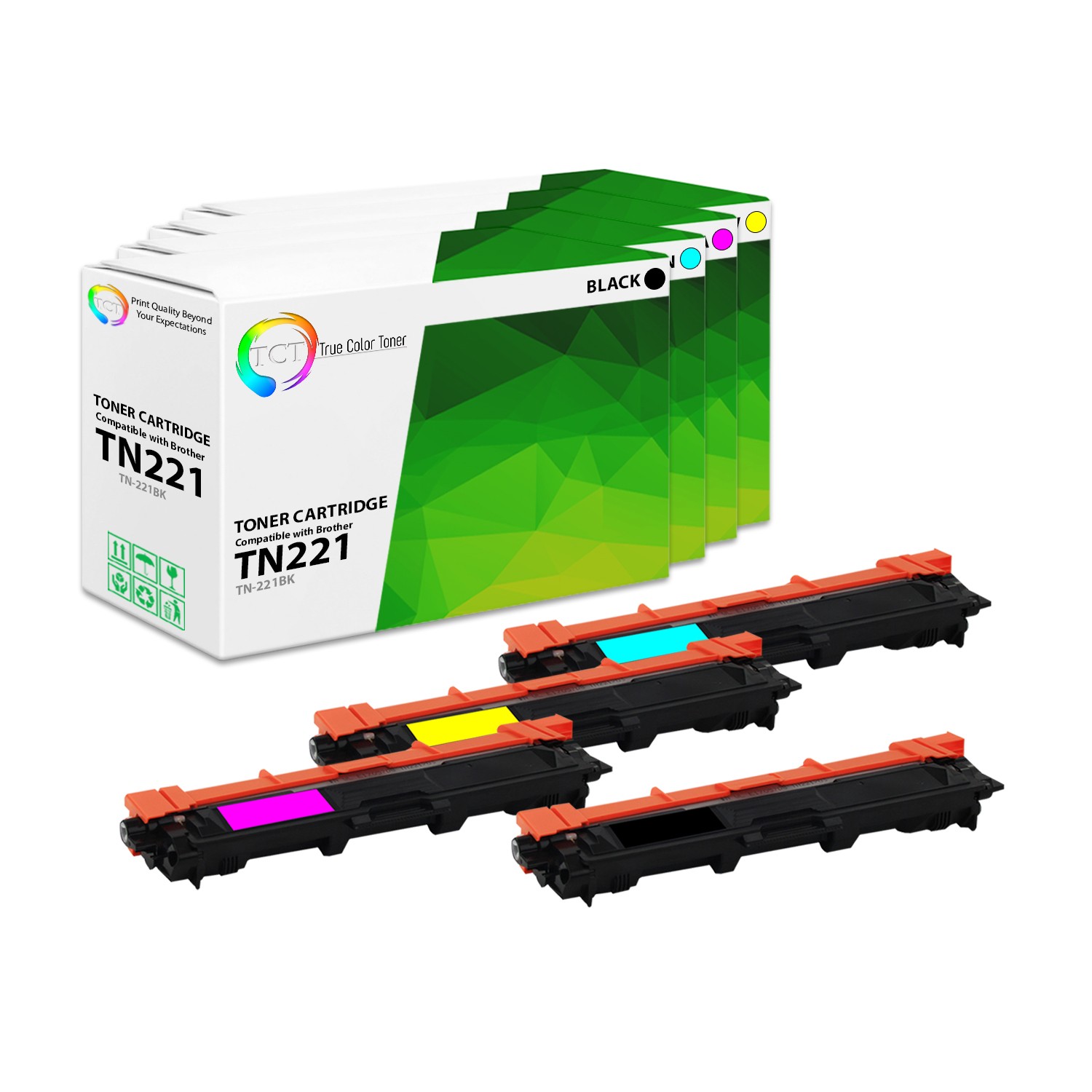 TCT 4PK TN221 Compatible Color toner set For Brother HL 3140cw MFC 9340cdw 9130