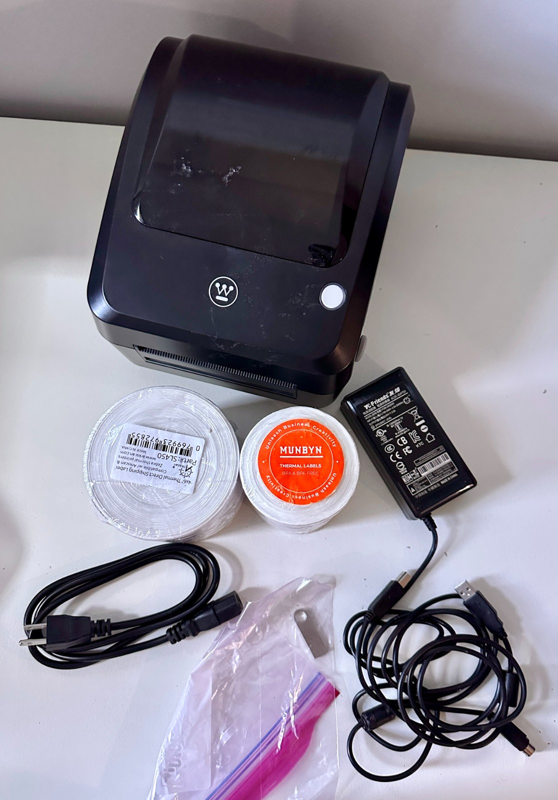 Westinghouse WHTP203e 4x6 Thermal Shipping Label Printer USB Ethernet + Labels