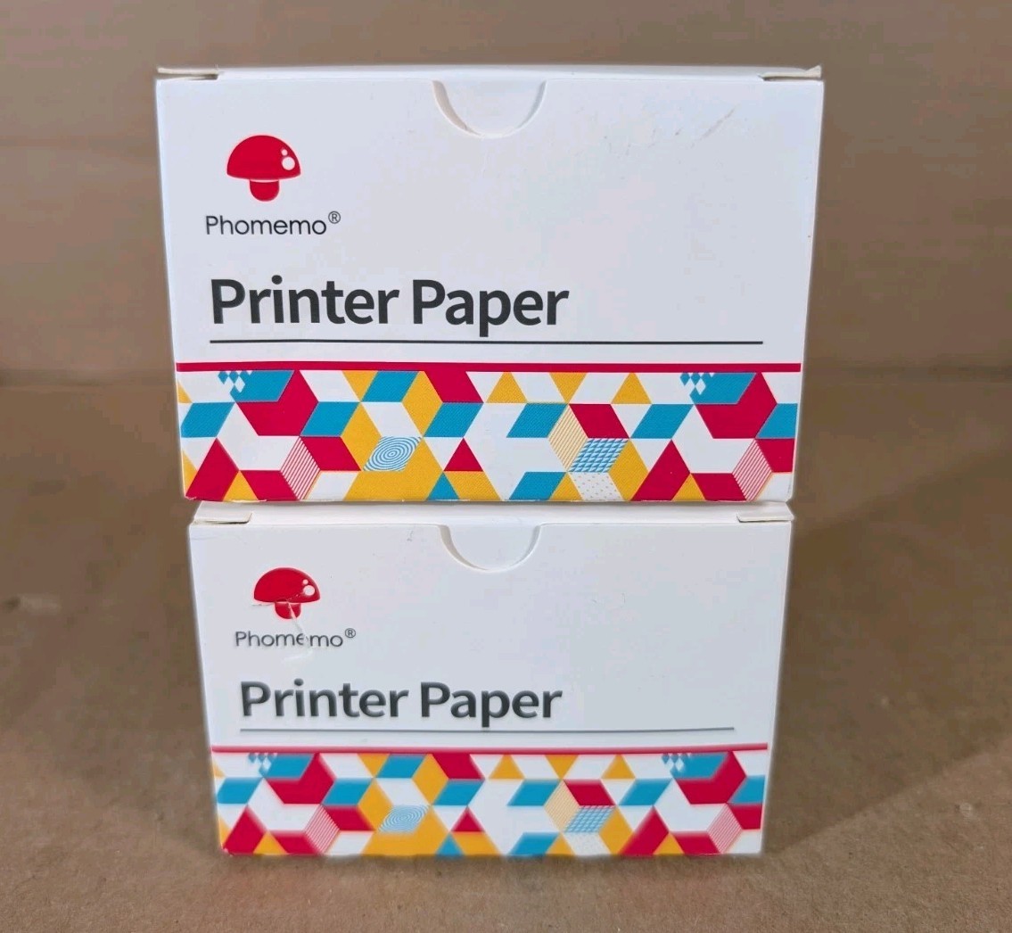 2 PK 3Rolls Adhesive 50mm Thermal Printer Paper for Phomemo T02 M02