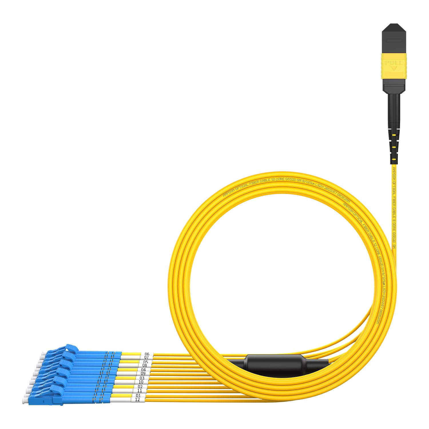 MPO to LC Breakout Cable 9/125Μm Singlemode OS1/OS2(8 Fiber, MPO to LC, Type B,