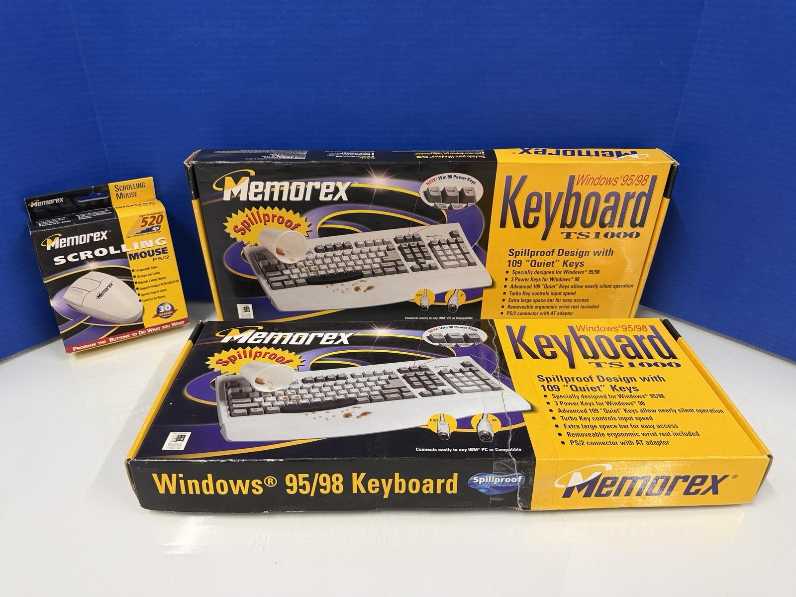 NIB Memorex Windows 95/98 Computer Keyboard TS1000 ~X2 & Mouse