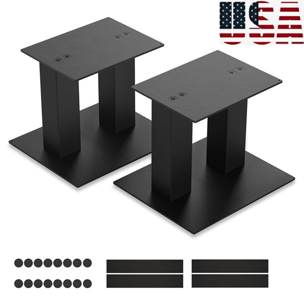 1 Pair Desktop Speaker Stand Studio Monitor Mount 10" High Tabletop 25lbs Load