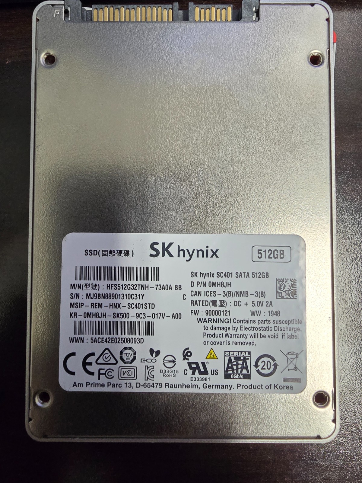 SK Hynix  SC401 512 GB SATA III 2.5" SSD - HFS512G32TNH-73A0A