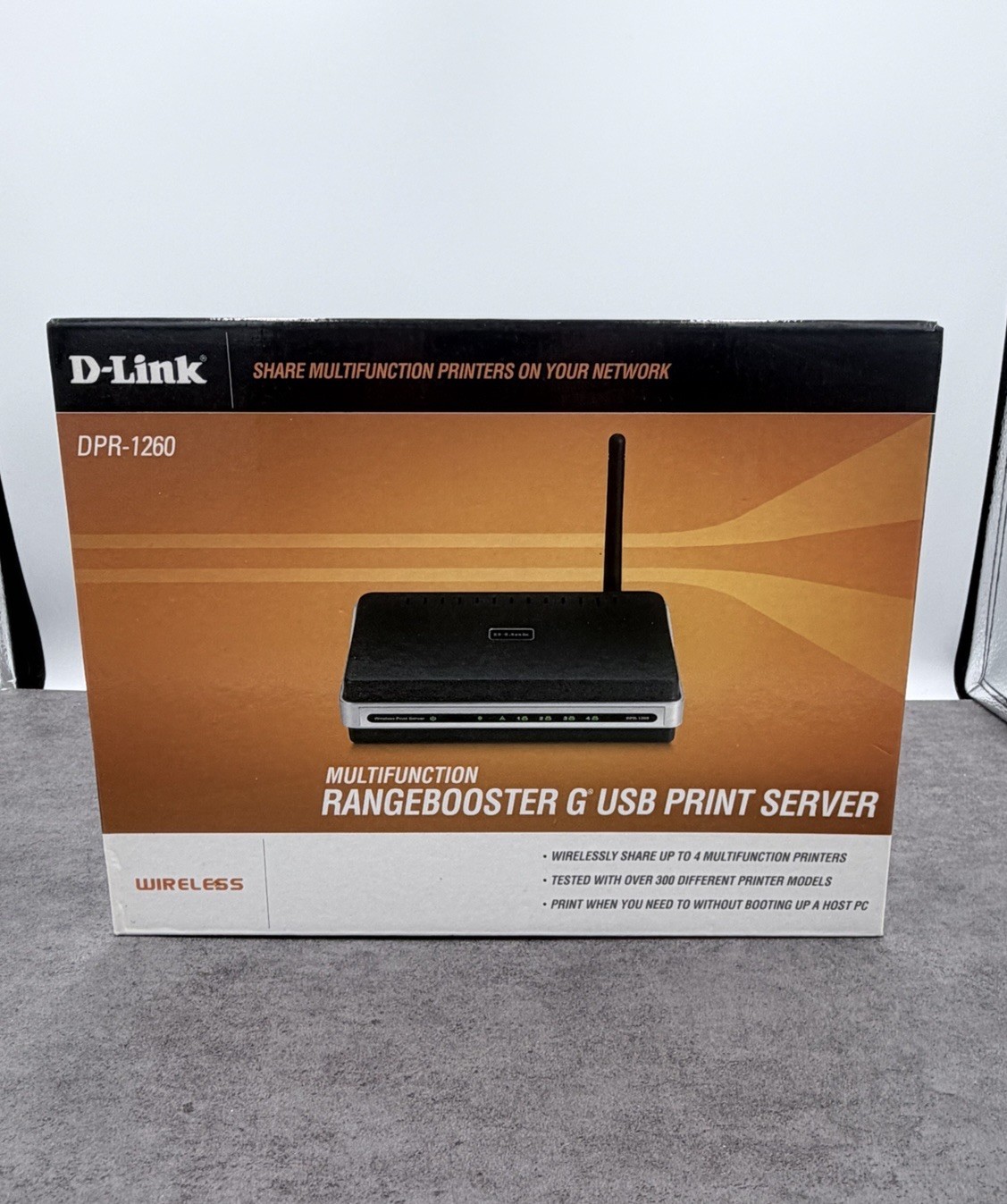 D-Link DPR-1260 RangeBooster G Multifunction USB Wireless Print Server COMPLETE