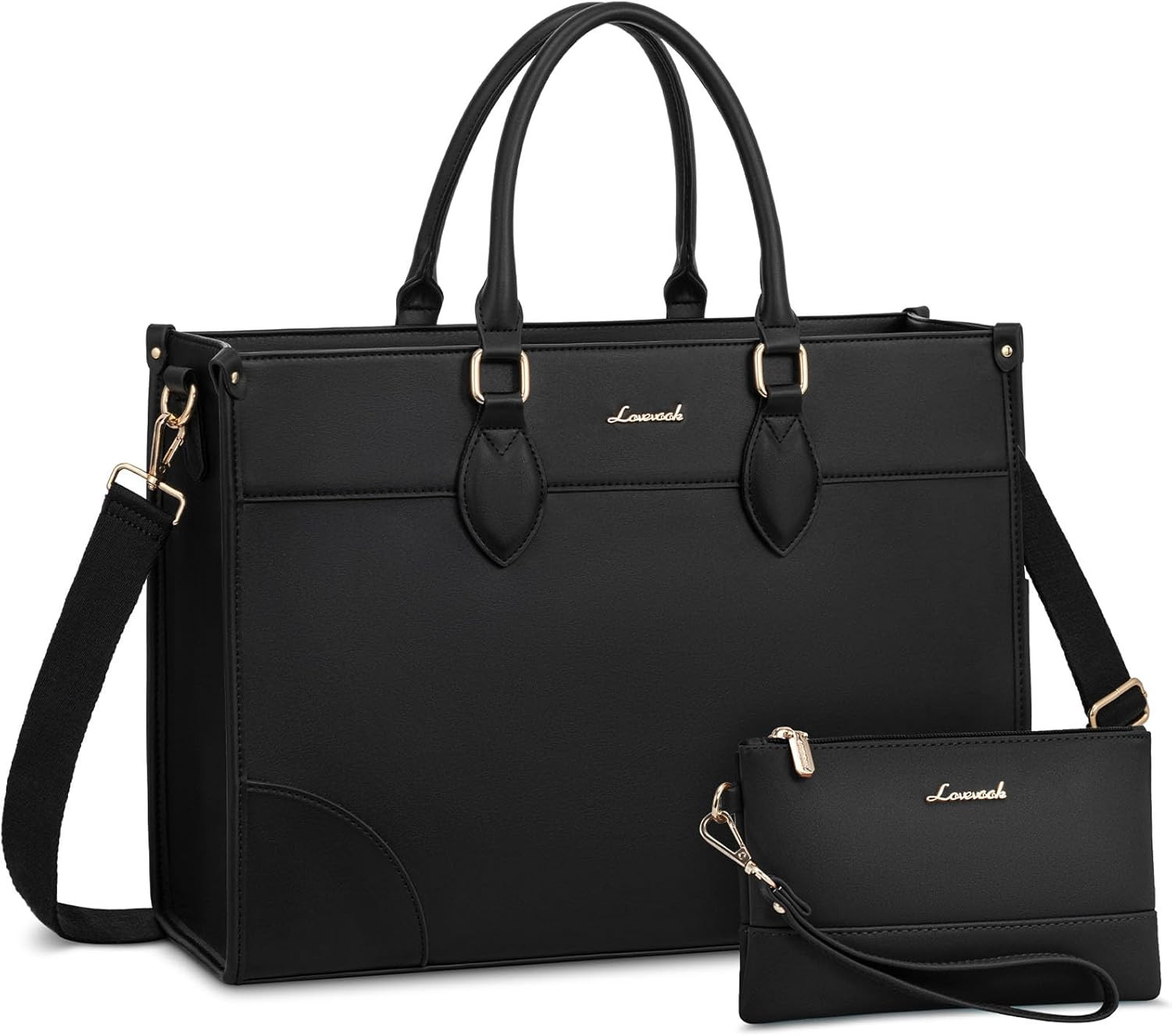 Stylish Waterproof Laptop Bag for Women, 15.6", Includes Cup Holder, 2 PCS
