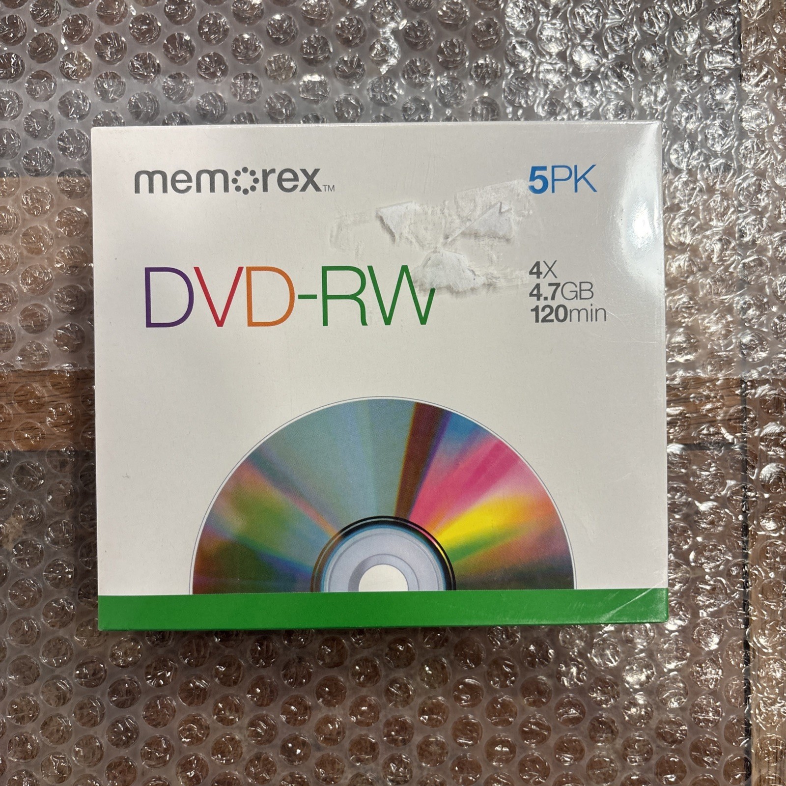Memorex DVD+RW Rewritable Discs 4.7GB 4X 120 Min SP Mode - 5 Pack w/ Jewel Cases