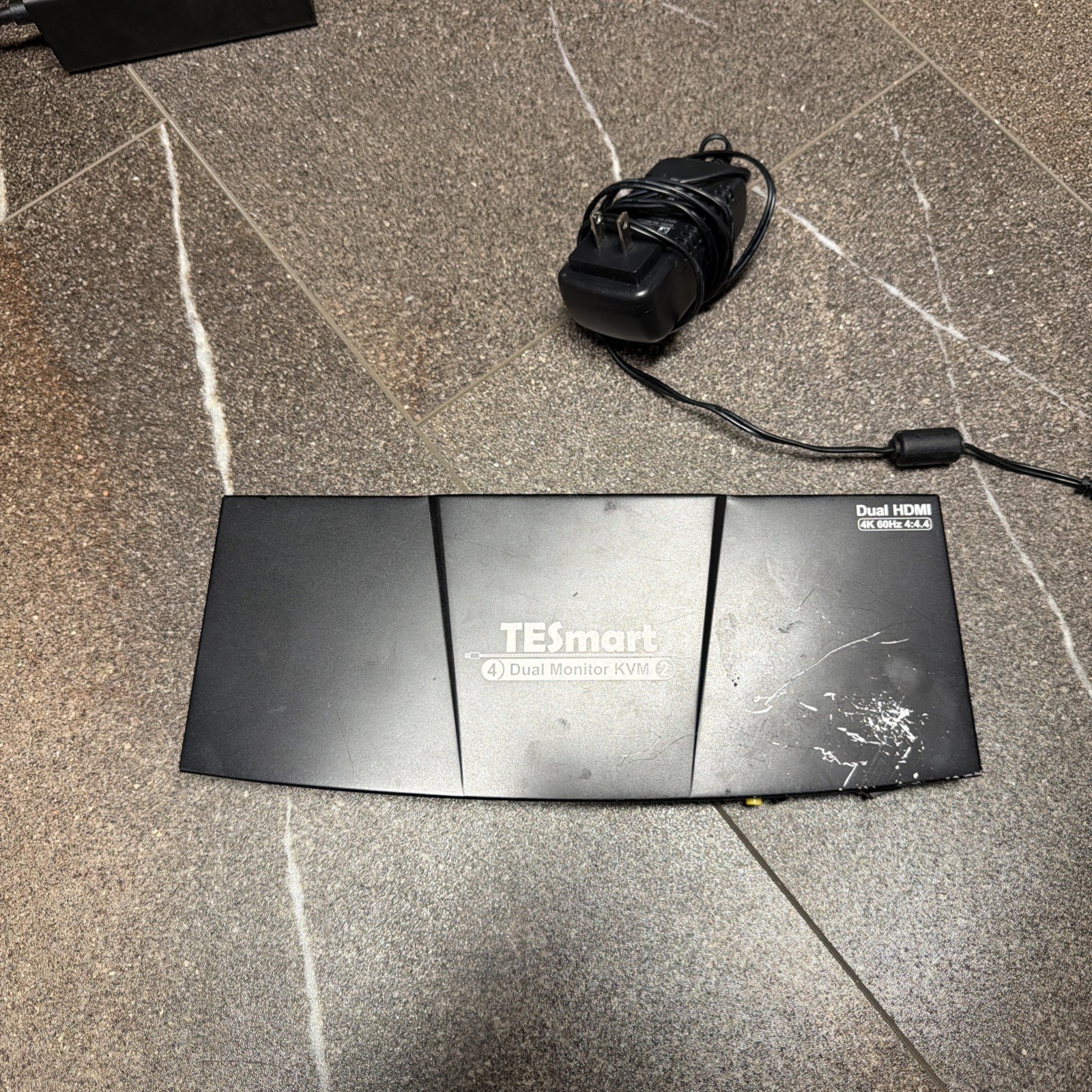 TESmart Dual Monitor HDMI KVM Switch Box, 2-Way, USB, Black