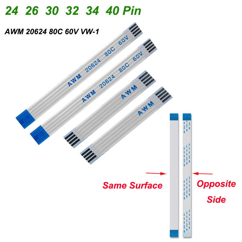 FFC Flexible Ribbon Cable 24-40P Flat Wire Pitch 0.5/1mm PCB Board Transmission