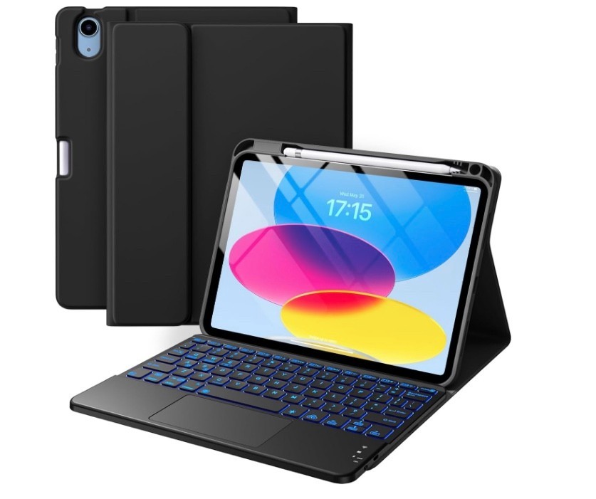 Compatible for iPad 11th 10th Generation Case with Keyboard, Folio Cover