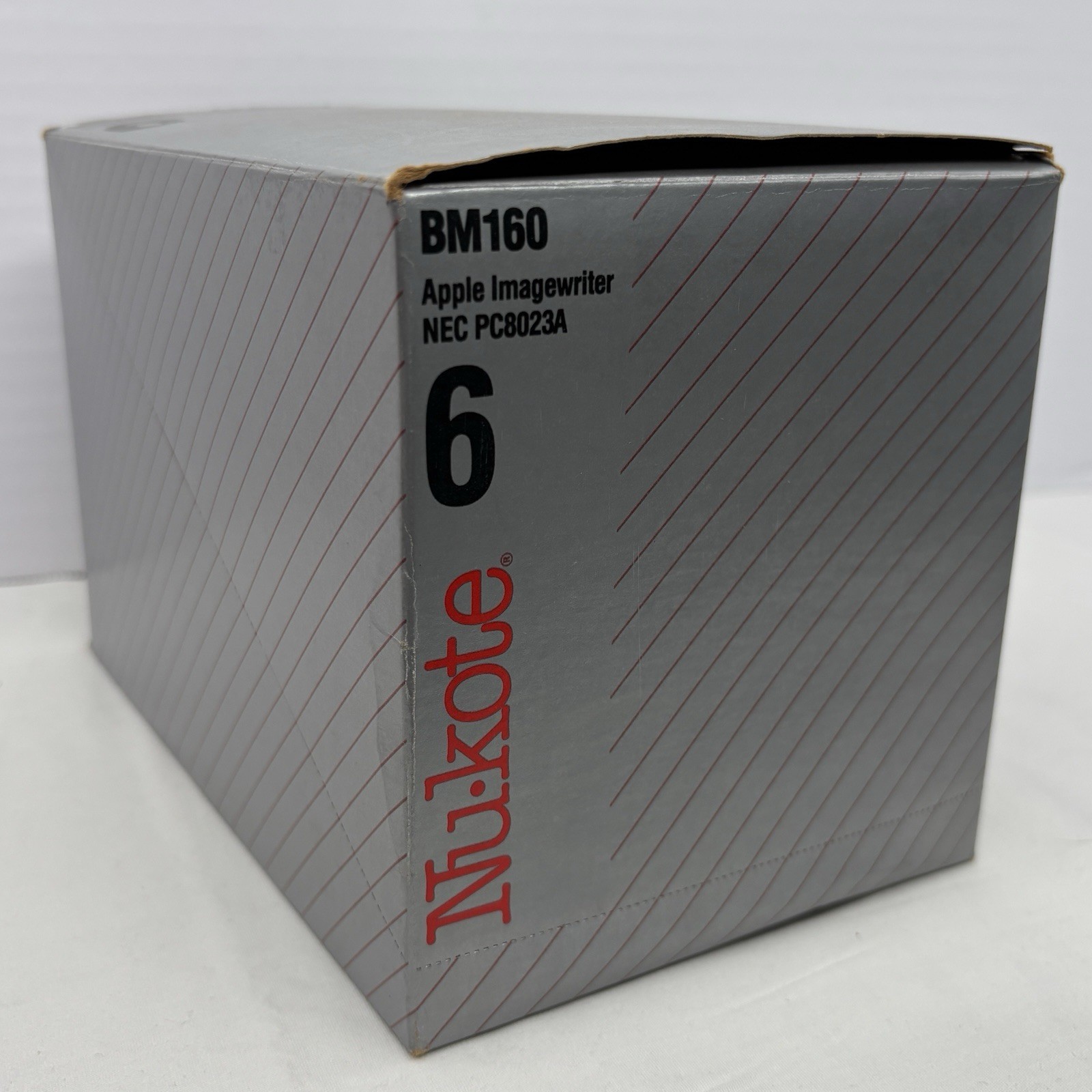 Case of 6 Apple Imagewriter Ribbon BM160 Nu-kote Black Matrix Inked Nylon NOS