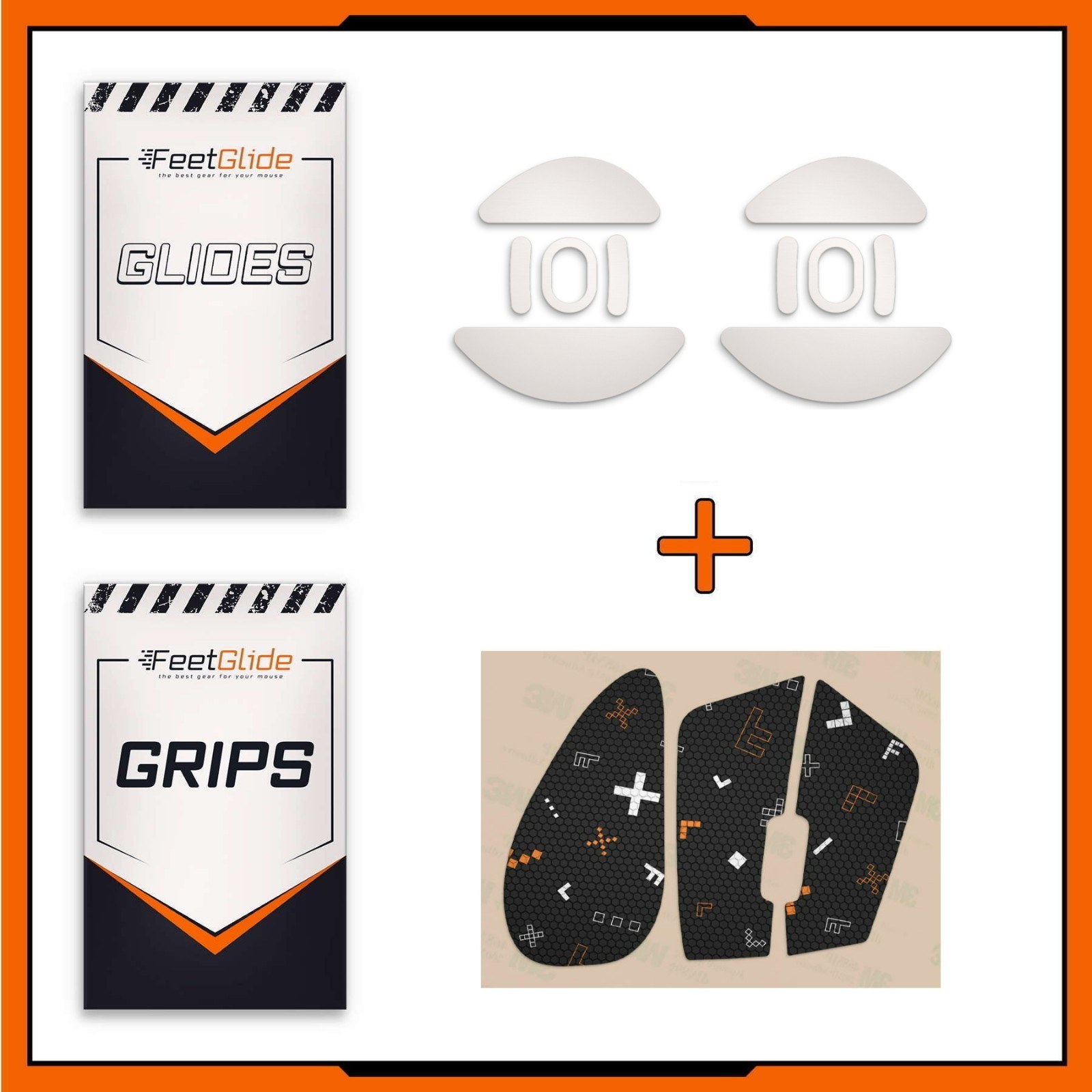 FeetGlide PTFE Mouse Skates & Grip Tape Bundle for Keychron M5