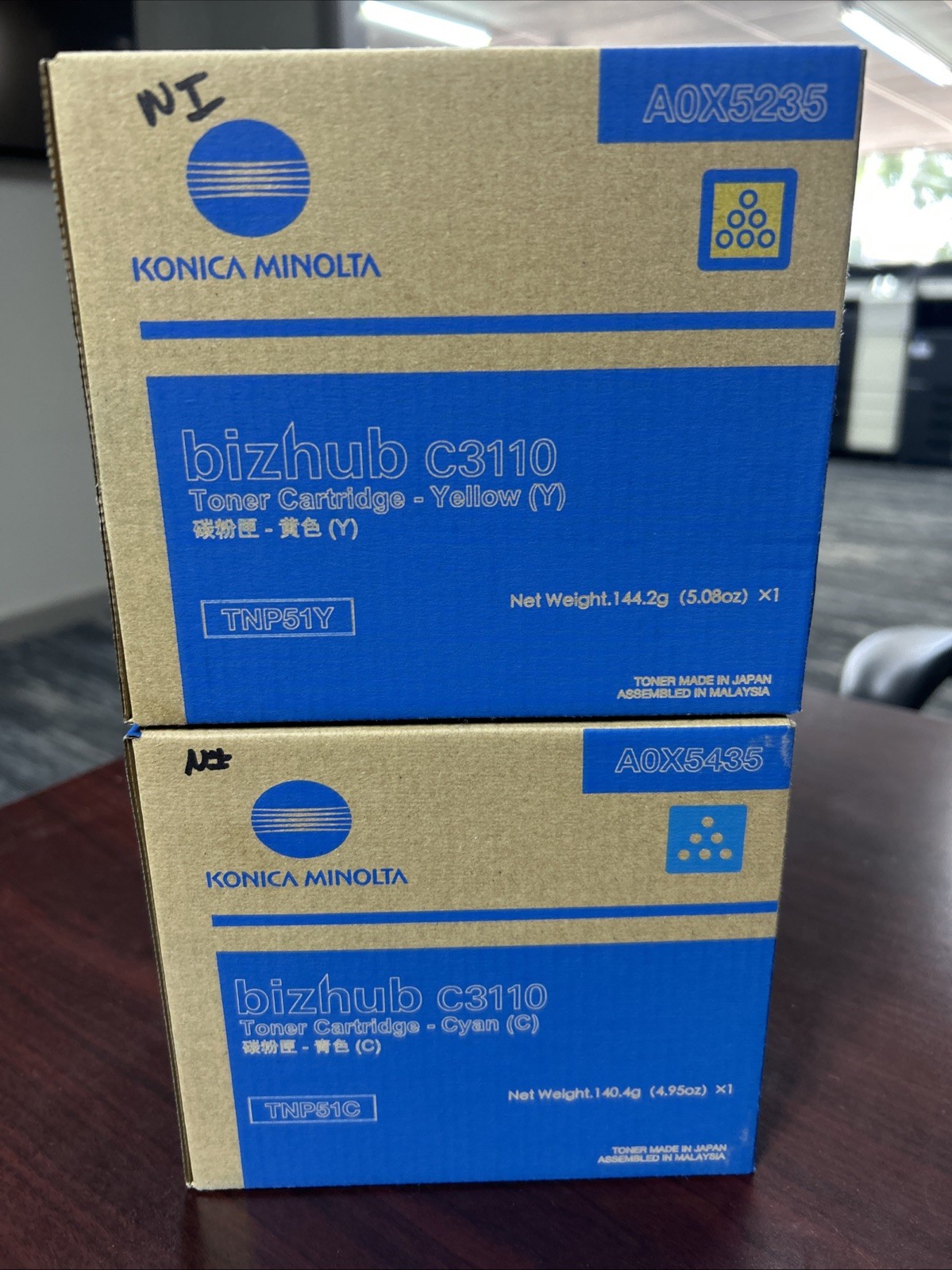 KONICA MINOLTA TNP51Y + TNP51C Toner A0X5235 A0X5435